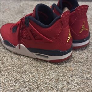 Jordan Men's Red and Gold Sneakers